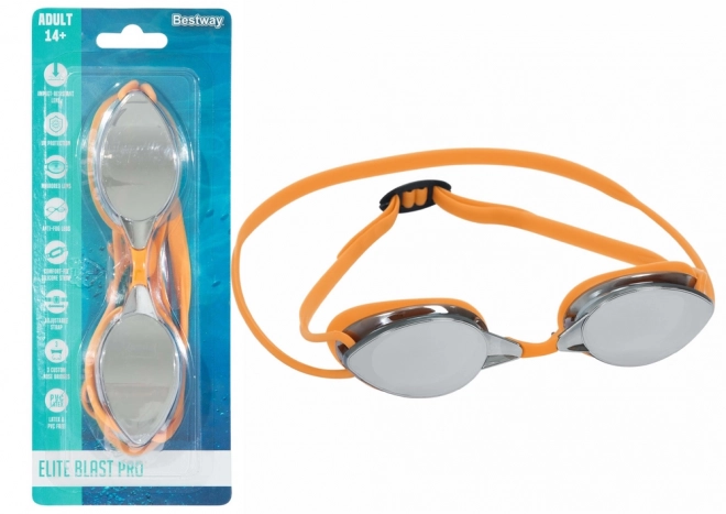 Mirrored Swimming Goggles Orange