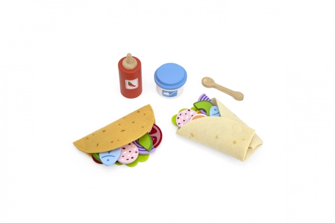 Wooden Taco Food Set