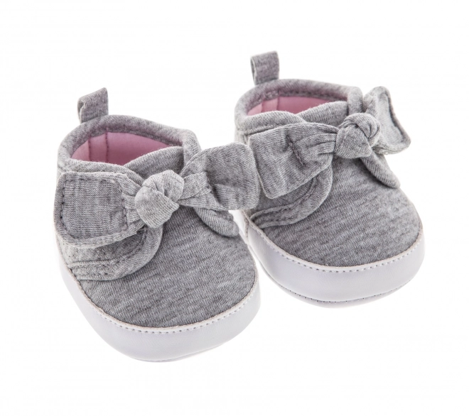 Shoes for dolls - gray sneakers with bow