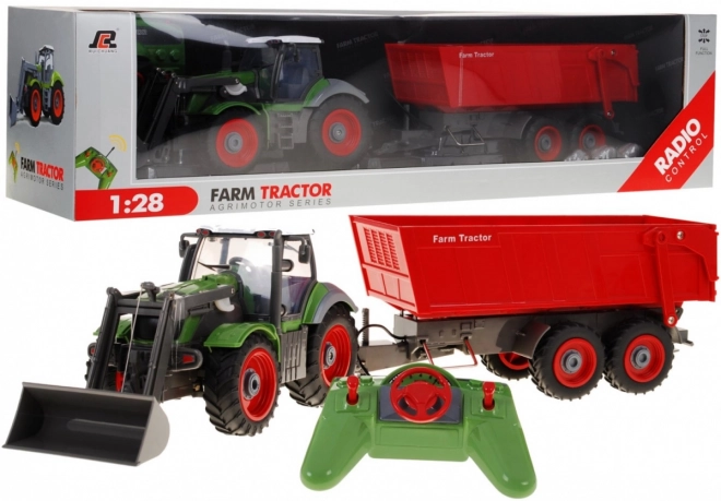 Remote Controlled Tractor with Trailer for Kids 3+