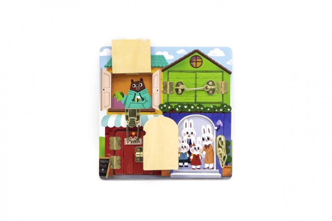 Wooden Lock and Unlock House Toy