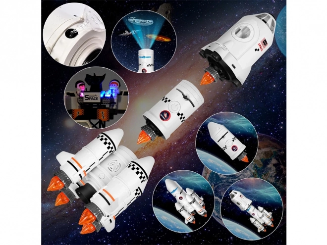 Space Station Rocket Shuttle Projector Set with Figures