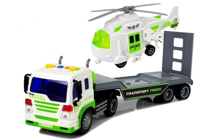 Battery Powered Transport Truck with Helicopter