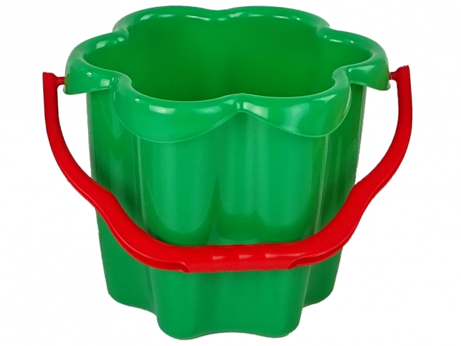 Pink Flower Shaped Sand Bucket – Green