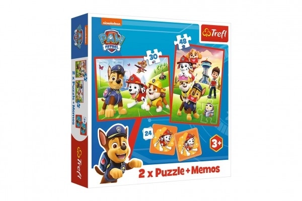 Puzzle and Memory Game Paw Patrol Team in Action