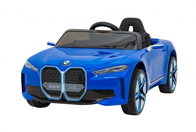 Auto BMW i4 na akumulátor pre deti biele – Modré