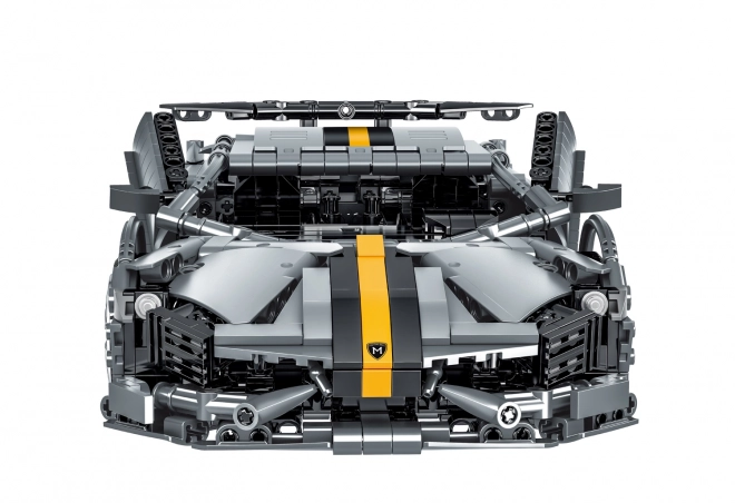 Grey sports car building block set