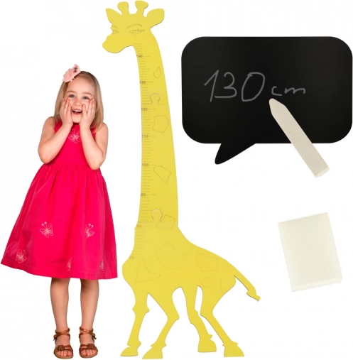 Wooden growth chart giraffe yellow