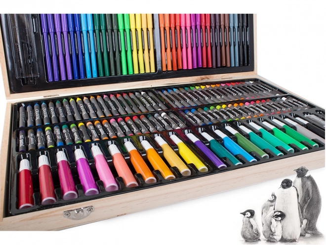 Artistic Painting Kit in Wooden Case - 180 Pieces