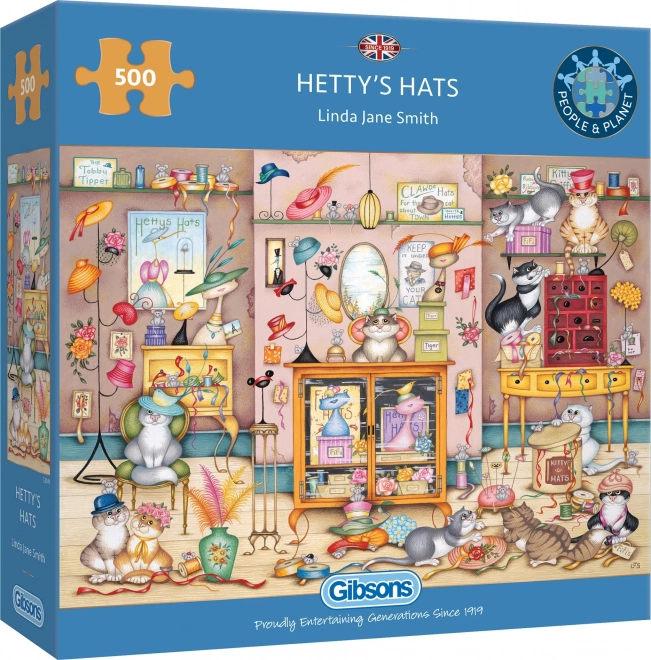 Gibsons Puzzle Hetty's Hats 500 Pieces