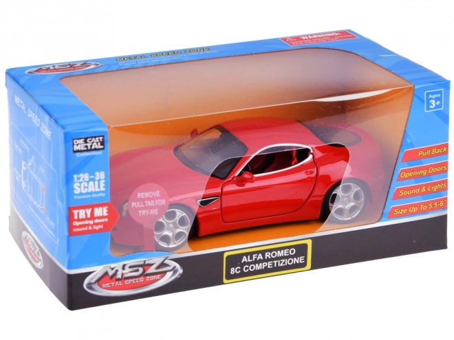 Die-cast Alfa Romeo 8C Competizione 1:32 Scale Model with Lights