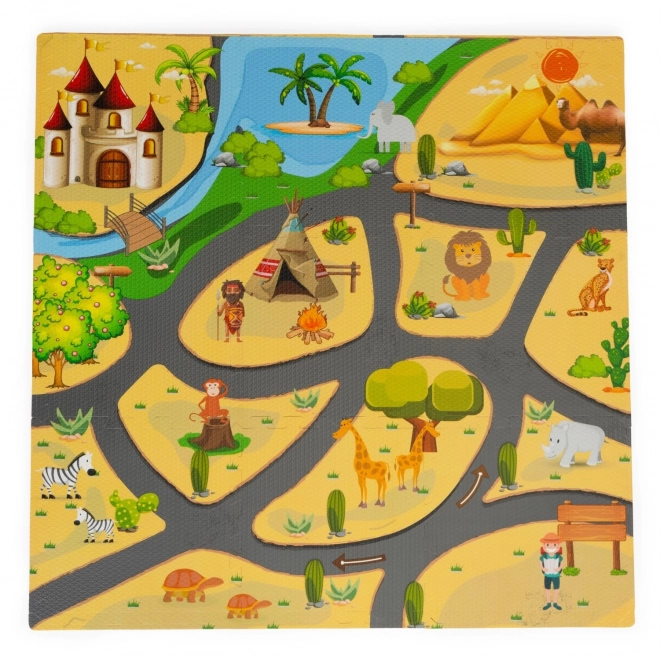 Foam Mat Puzzle with Safari Motif