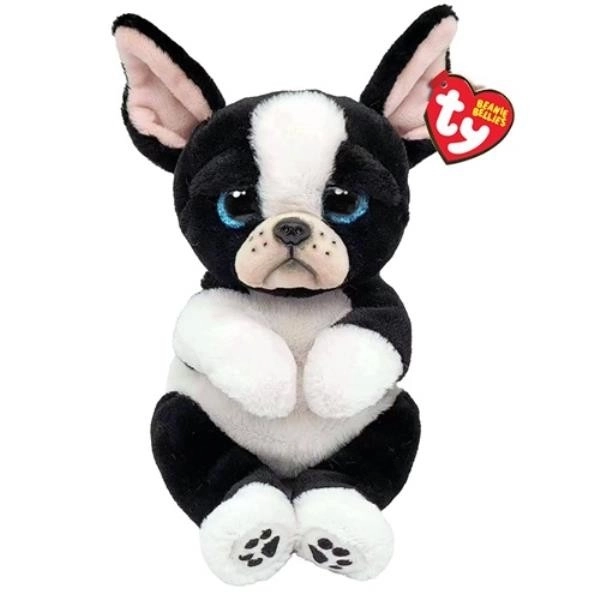 Black and White TY Beanie Bellies Dog Plush Toy
