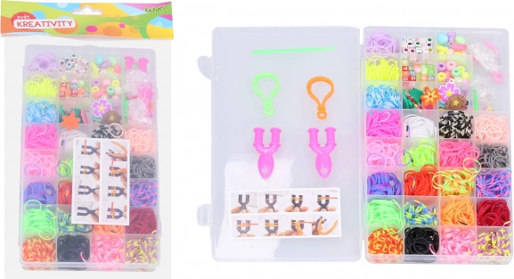 Magical Braiding Elastics with Beads - Large Mix