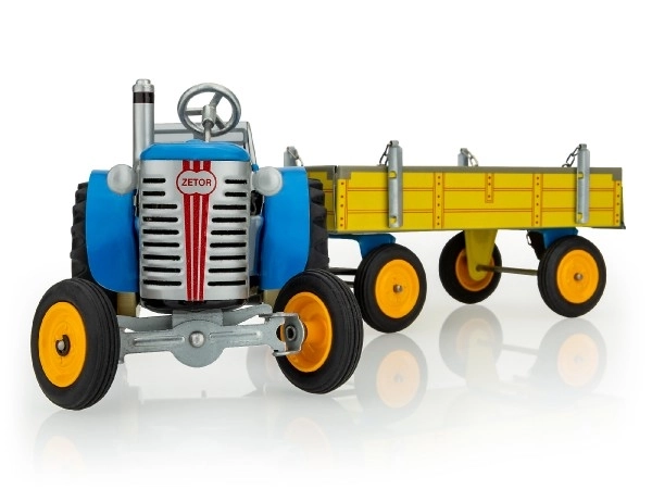 Blue Metal Tractor with Trailer by Kovap