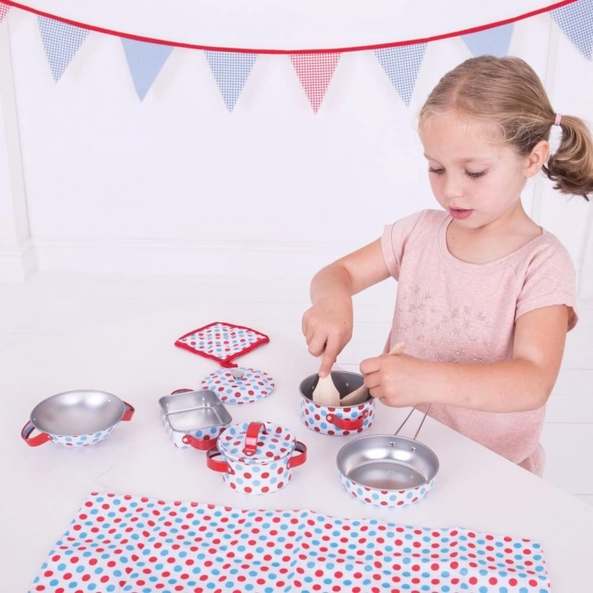 Bigjigs Toys Polka Dot Cookware Set