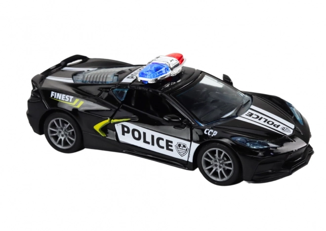 Metal Police Car Toy with Pull Back Mechanism 1:32 Scale