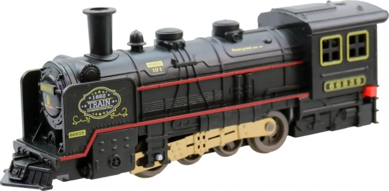 Realistic steam locomotive with details