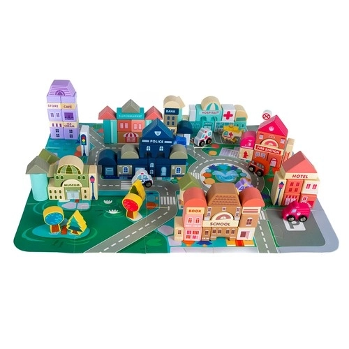 Wooden City Building Blocks Set