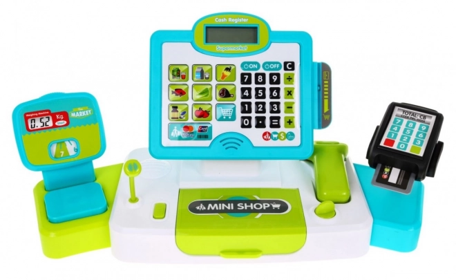 Realistic Kids Cash Register with Touch Panel and Scanner