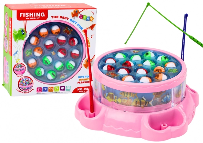 Fishing Game with Rods, Lights, and Sounds in Pink