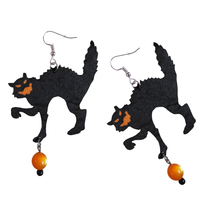 Witch Cat Halloween Earrings