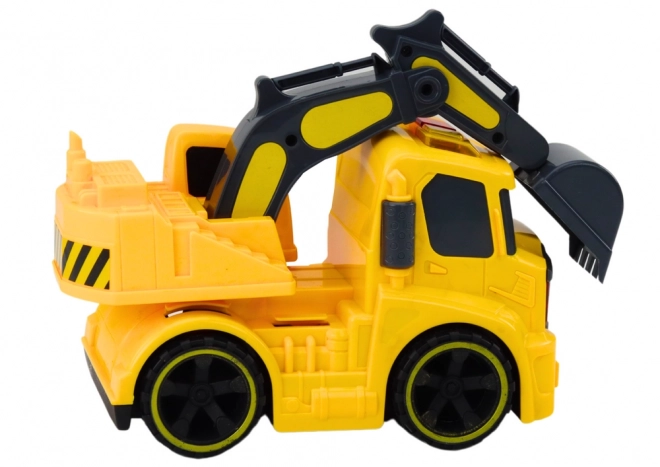 Adjustable Yellow Toy Excavator with Lights and Sounds