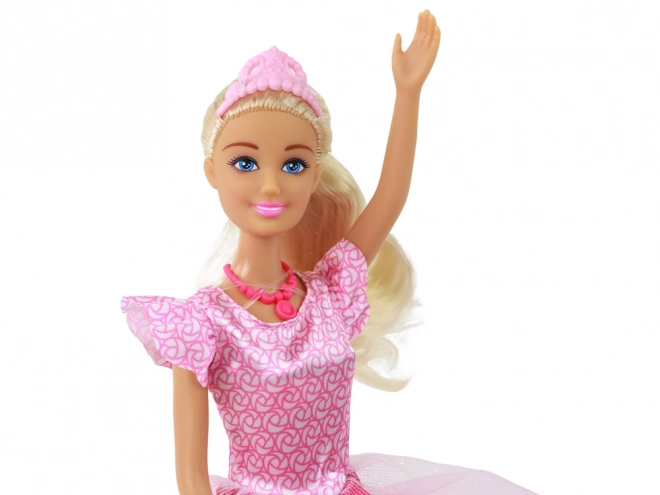 Princess Doll with Long Blonde Hair and Pink Tiara