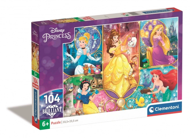 Clementoni Brilliant Puzzle Disney Princess: Fairy Tale Worlds 104 Pieces