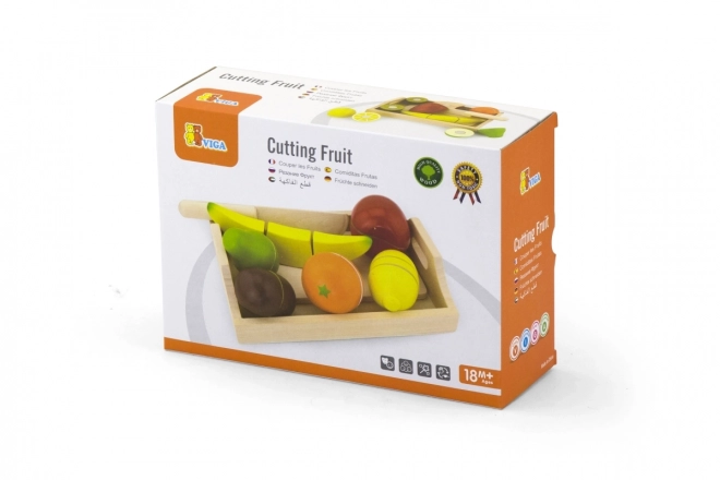 Wooden Fruit Cutting Set with Tray