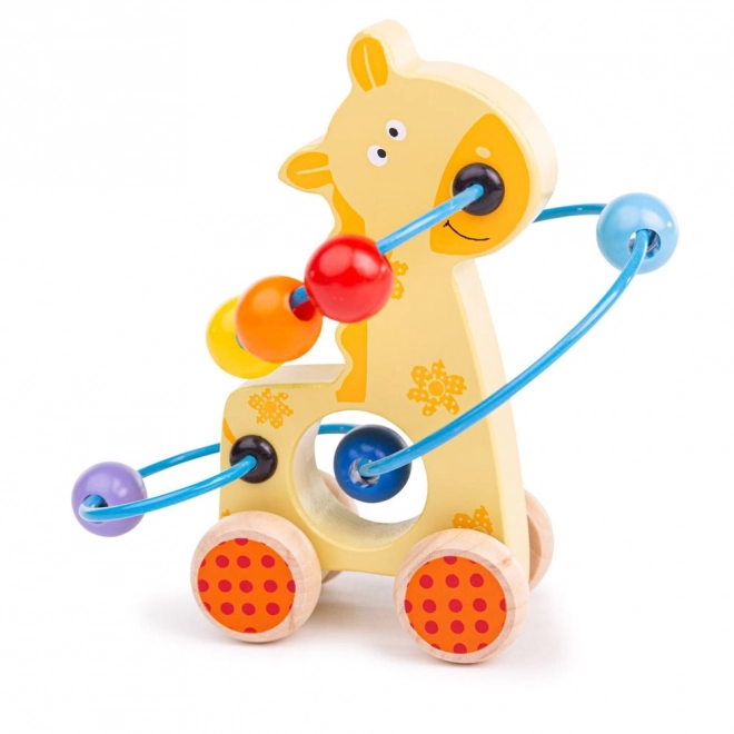 Wooden Giraffe Pull Along with Bead Maze