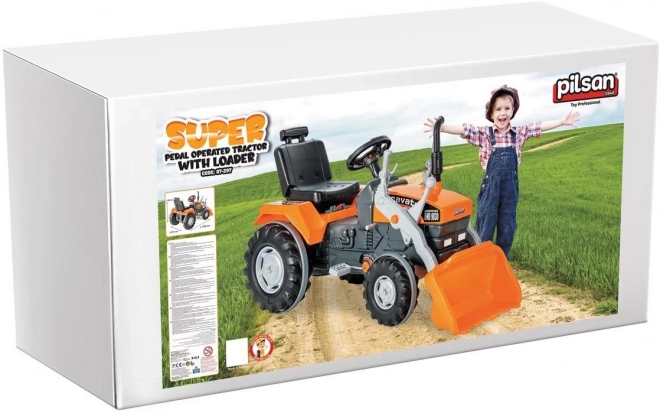 Pilsan Pedal Tractor with XXL Shovel in Orange