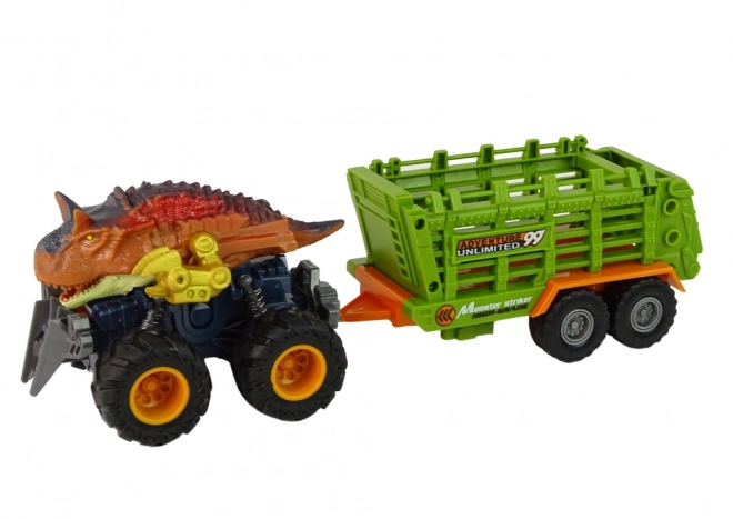 Dinosaur Themed Vehicle with Trailer and Dinosaurs