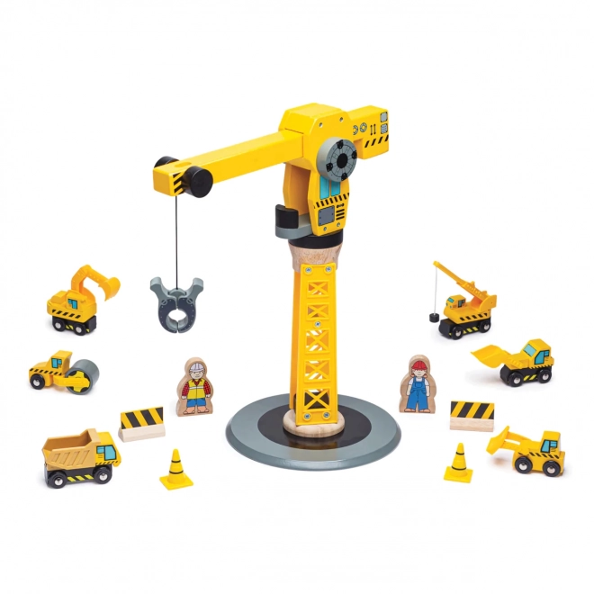 Bigjigs Rail Crane and Construction Vehicles Set