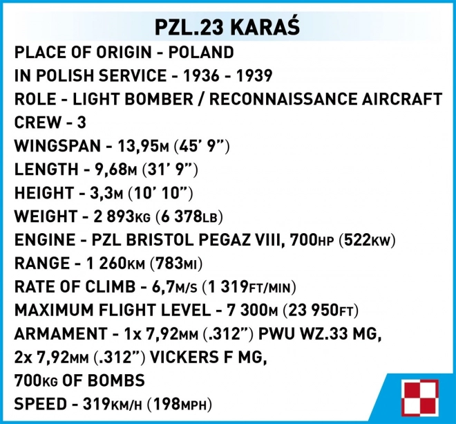 Cobi PZL.23 Karaś Model 1:32 Set