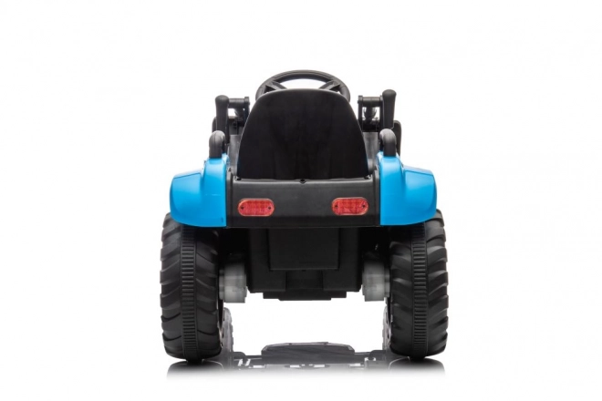 Trattore elettrico per bambini blu con benna