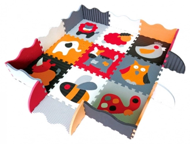 Animal Foam Puzzle in Gray and Red