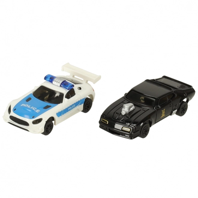 Electric Racing Police Car Track Set with Construction Blocks