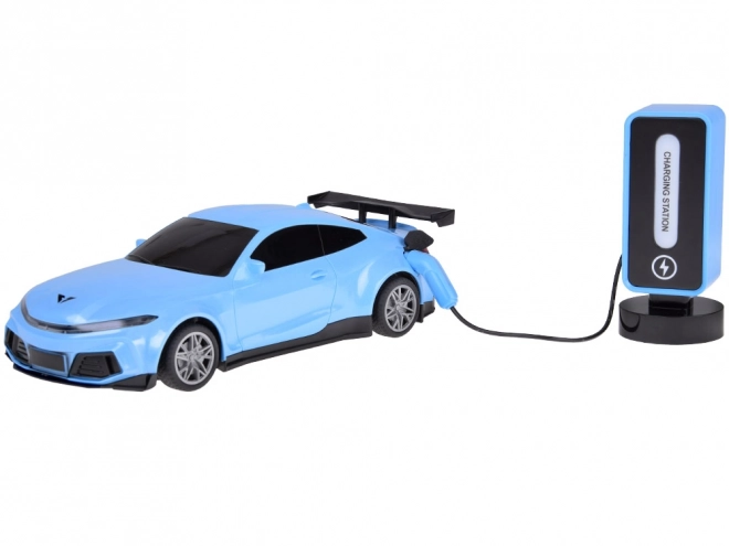 Remote Control Electric Car with Charging Station and Colorful Lights