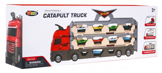 3-in-1 Truck with Ramp and Diecast Cars