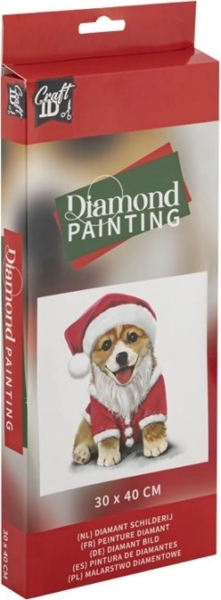 Diamond Painting Dog in Christmas Costume