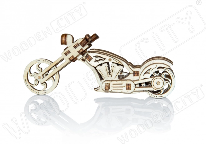 Wooden 3d chopper motorcycle puzzle