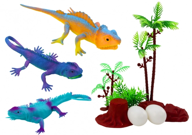 Colorful Reptile Lizard Figurines Set