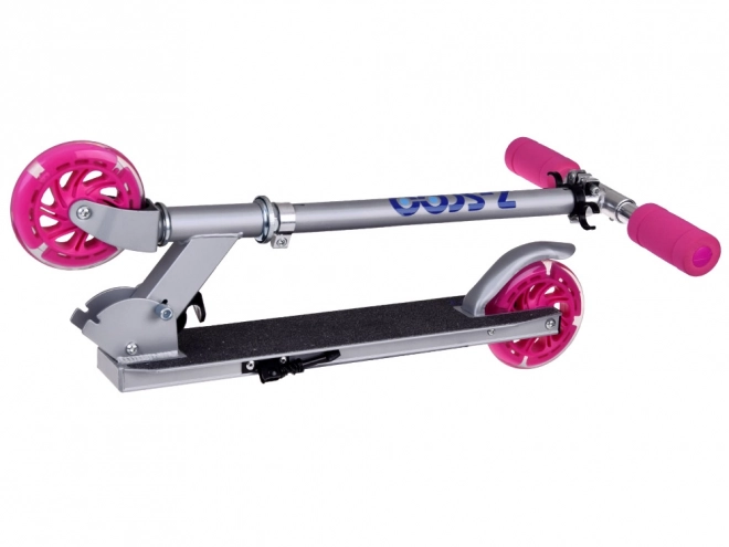 Foldable Children's Scooter with Light-Up Wheels – Pink