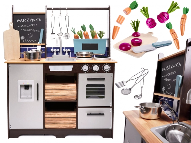 Dětská dřevěná kuchyň mdf s doplňky loft xxl
