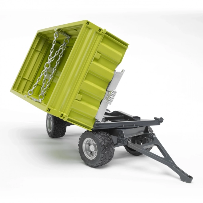 Three-Sided Green Tipping Trailer for BRUDER Tractors