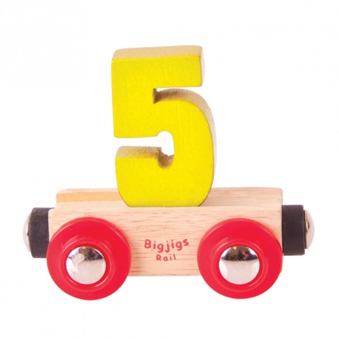 Wooden Number 5 Train Wagon