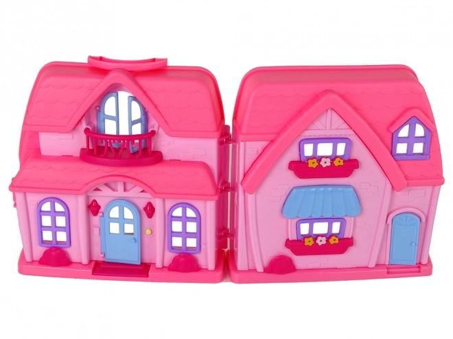 Pink Plastic Villa Playhouse Set with Lighting