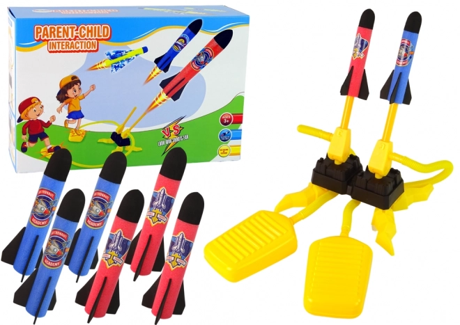 Foam Rocket Launcher with Pump Yellow Set for Garden