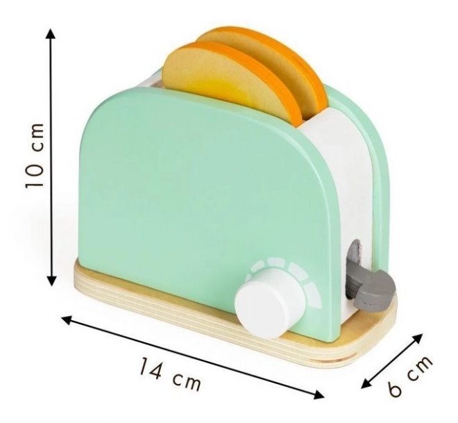 Wooden Toaster Breakfast Set - Green